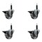 Service Caster 3'' Semi Steel Swivel 3/4'' Expanding Stem Caster Set with Brake, 4PK SCC-EX20S314-SSS-PLB-34-4 - alternate 1